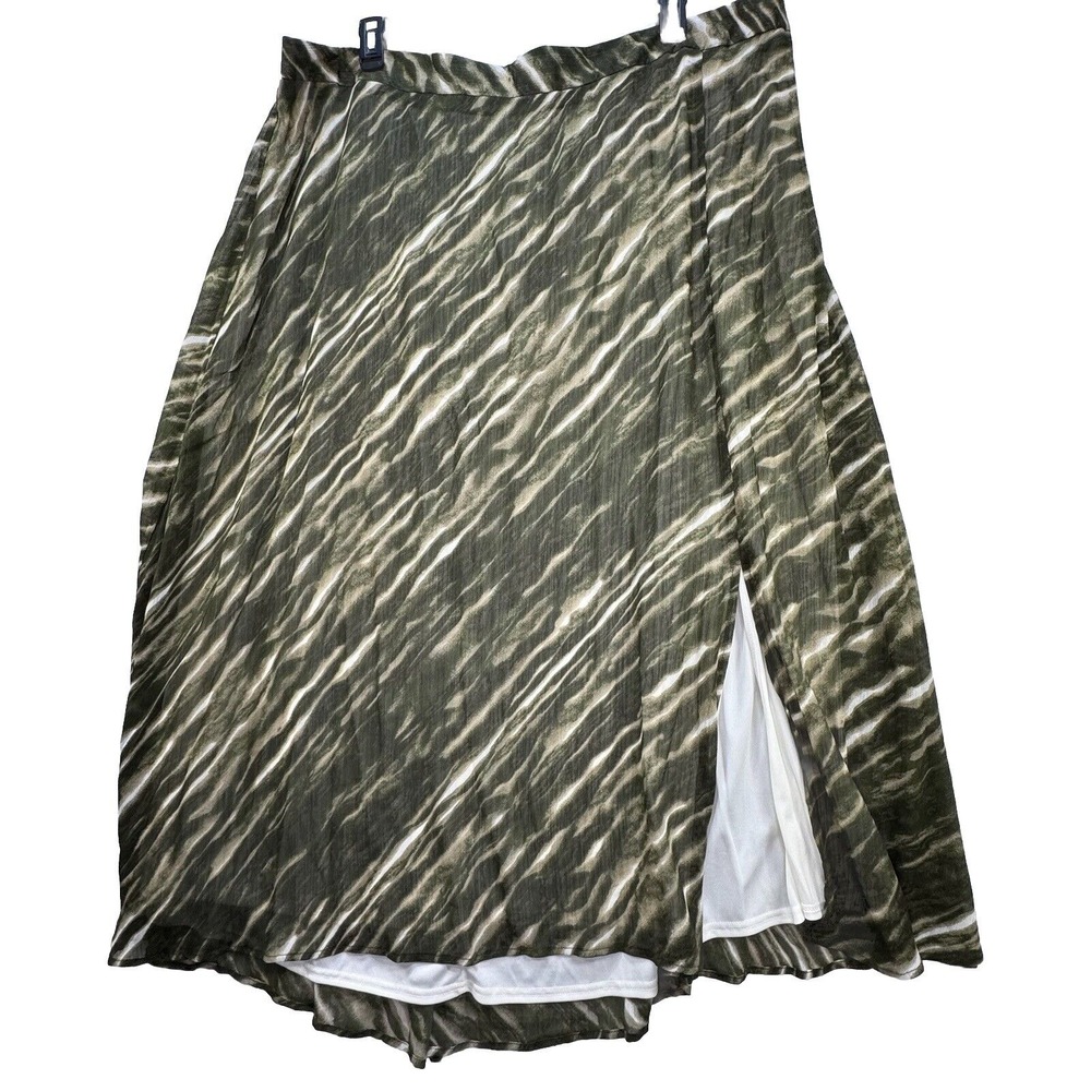 Catherines‎ Maxi Skirt Womens 3X Green Lined Elastic Waist Boho
